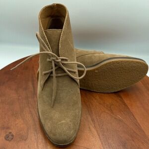 Lucky Brand Garboh Suede Chukka Boots Taupe Lace Up Women 8.5 Classic Leather